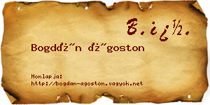 Bogdán Ágoston névjegykártya
