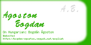 agoston bogdan business card