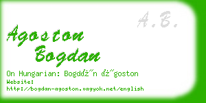 agoston bogdan business card